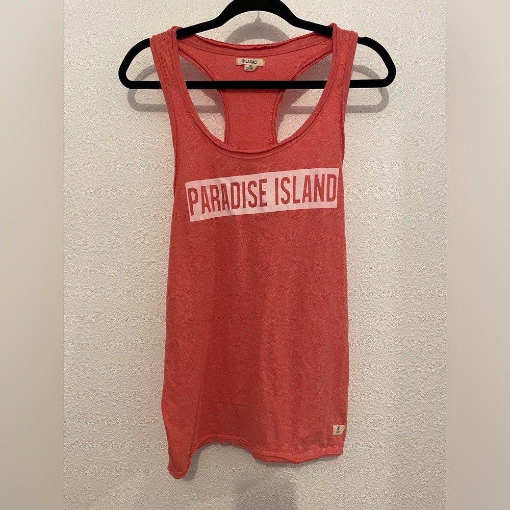 Lagaci Paradise Island Tank Top Womens Size XL Pink/coral